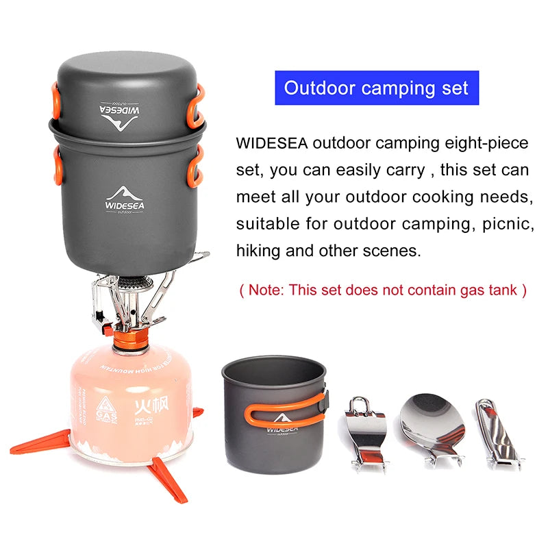 Widesea Camping Cookware Set 3 Person Portable Pot Cup