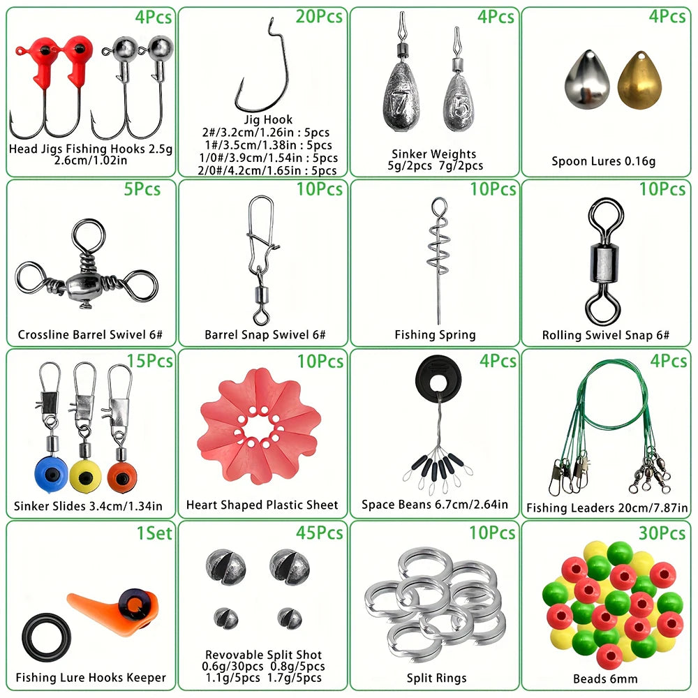 187 Piece Ultimate Fishing Kit With Premium Hooks And Accessories