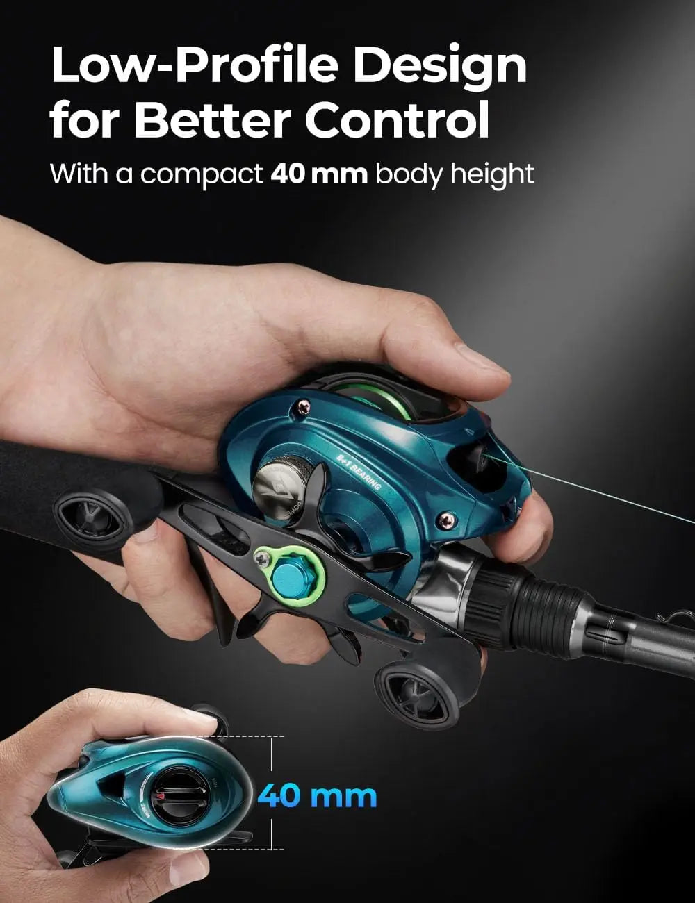 Ultra Light Baitcasting Reel Compact Low Profile Magnetic Brake