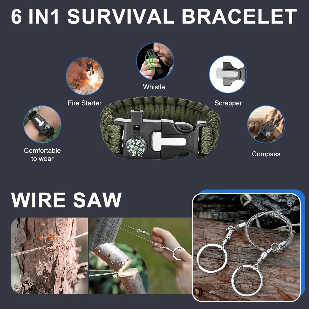 Survival Gear Set With Tactical Tools For Outdoor Camping And Hiking