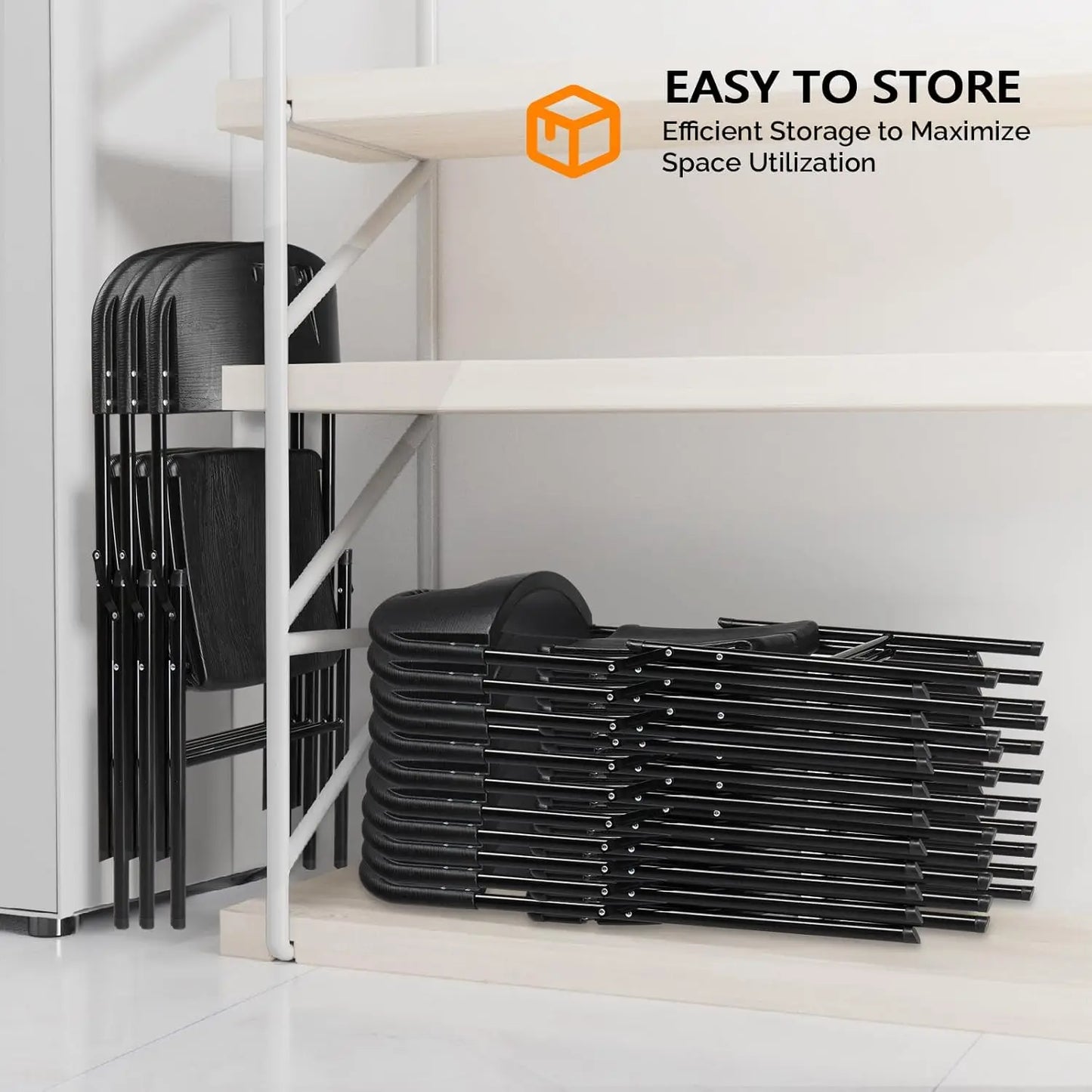 HDPE Folding Chair Weather Resistant Outdoor Indoor Patio Garden 350 Lbs 8 Pack
