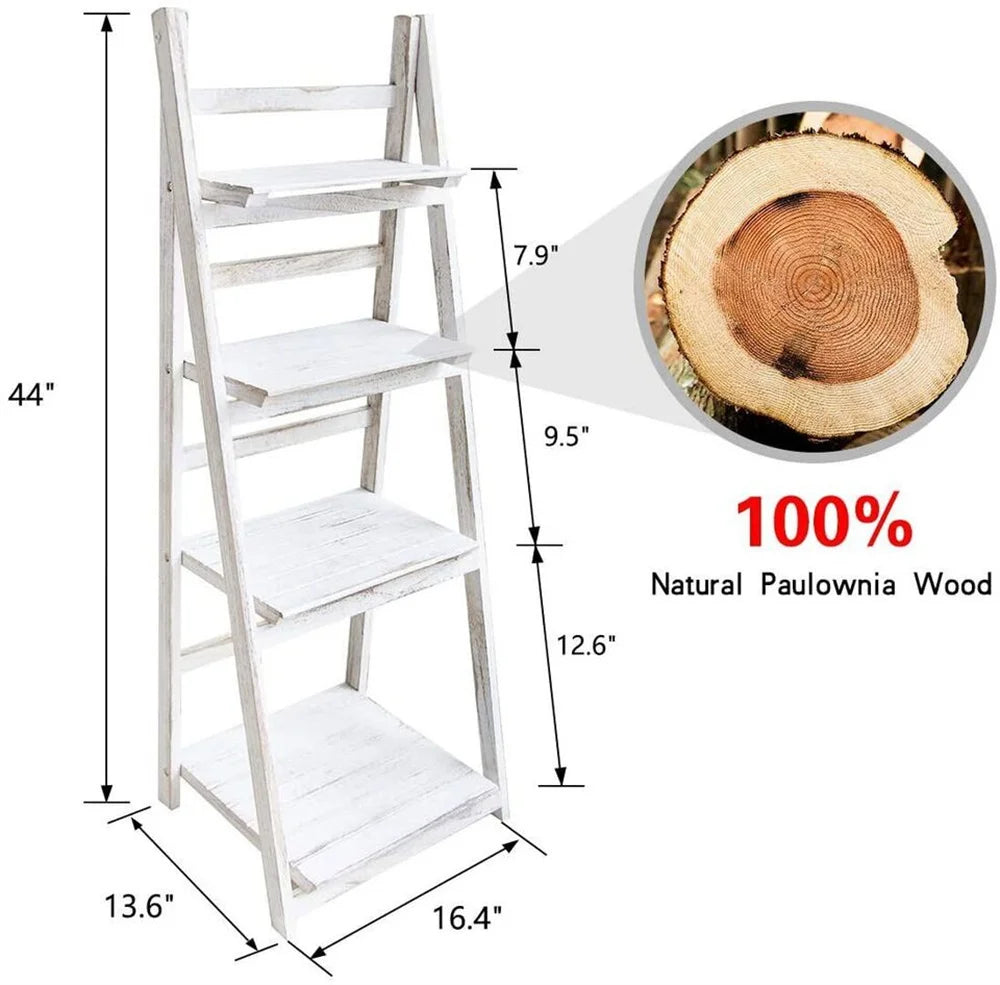 4 Tier Plant Stand Stand For Flowers Wooden Storage Shelf Flower Shelf Planter Rack Indoor Display Stand Multiple Flower Pot