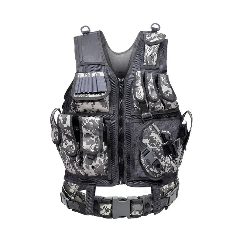 Tactical Molle Vest Adjustable Combat Body Armor For Airsoft