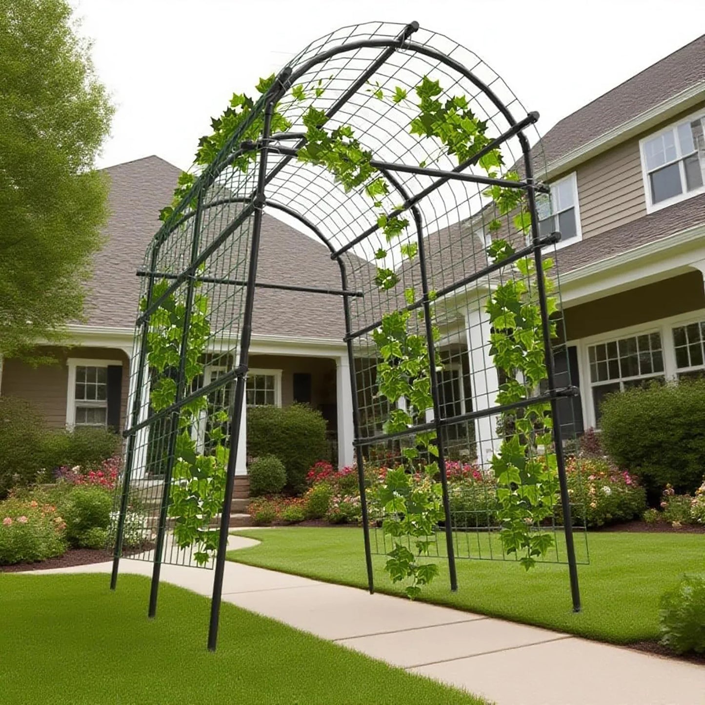 Extra Tall 7.5FT Garden Arch Trellis, 35-45in Adjustable Outdoor Arbor For Climbing Plants, Wedding Party Backdrop Frame