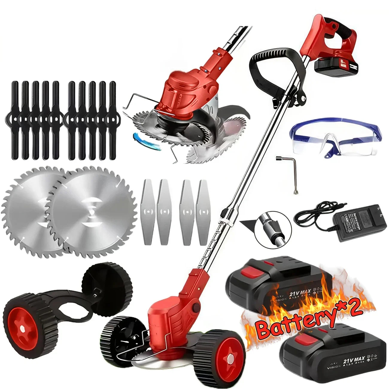 Cordless Lawn Trimmer Edger Brush Cutter For Garden