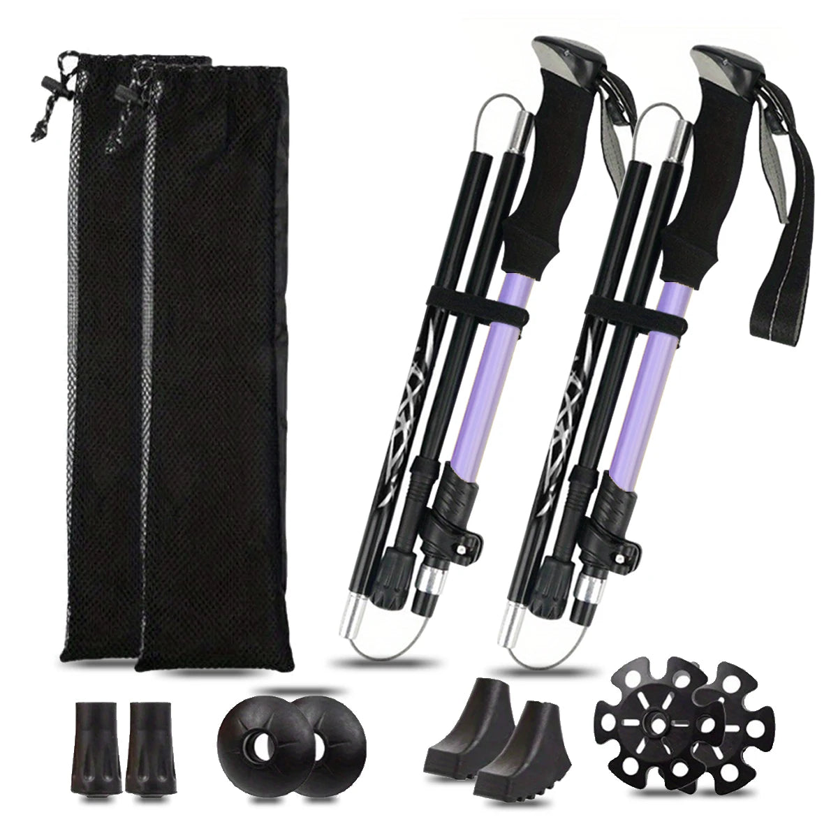 Ultralight Five-Section Aluminum Trekking Pole for Hiking Mountaineering