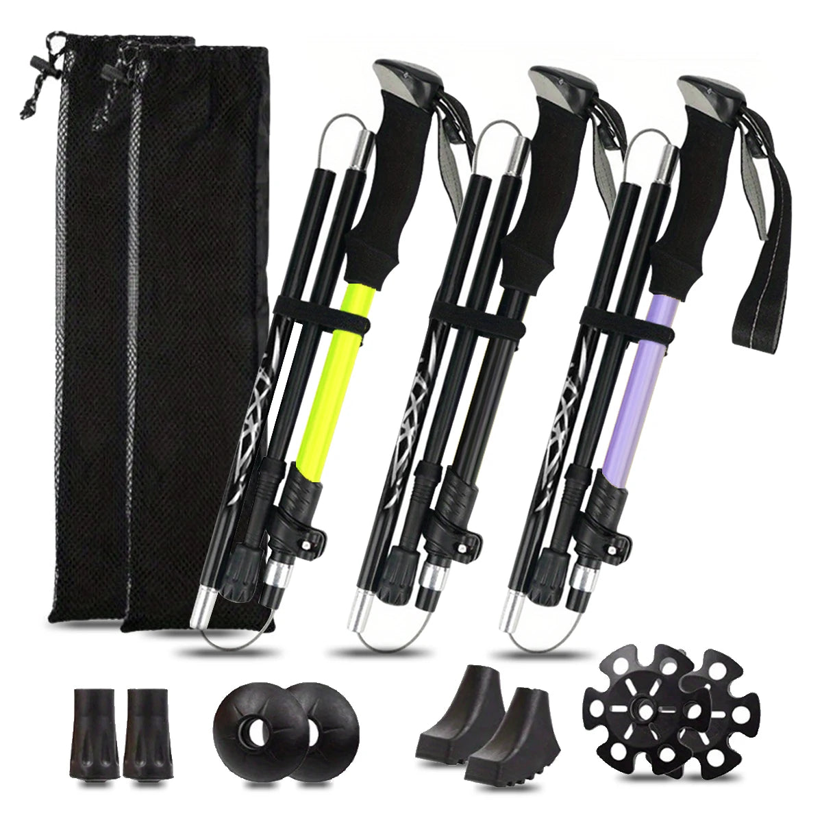 Ultralight Five-Section Aluminum Trekking Pole for Hiking Mountaineering