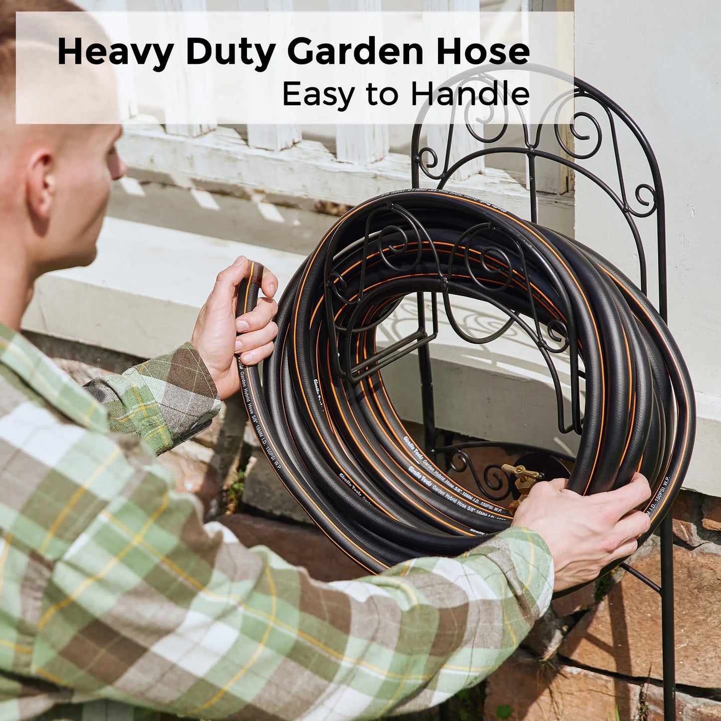 Giraffe Tools Hybrid Garden Hose With Shut Off Valve