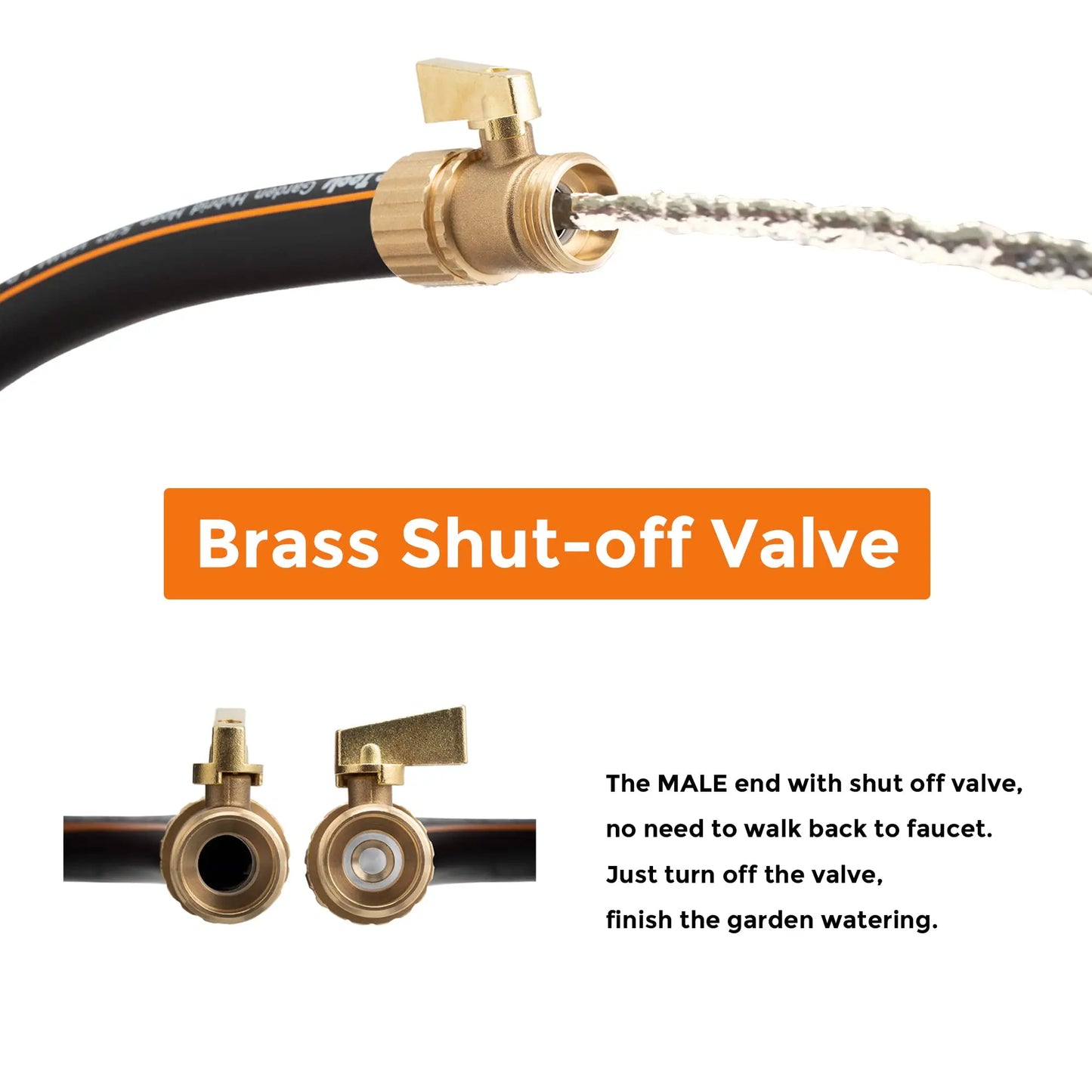Giraffe Tools Hybrid Garden Hose With Shut Off Valve