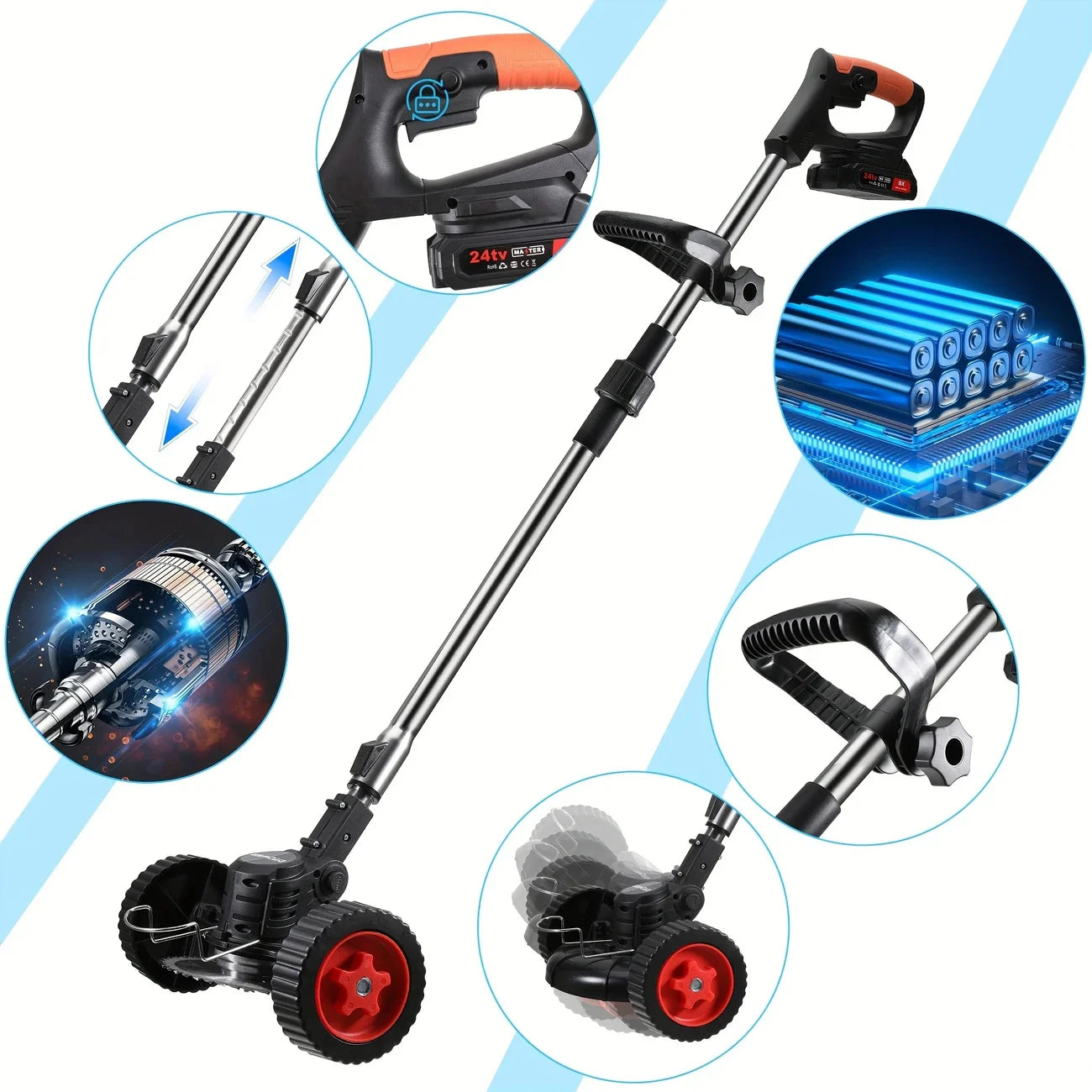 Cordless Lawn Trimmer Edger Brush Cutter For Garden