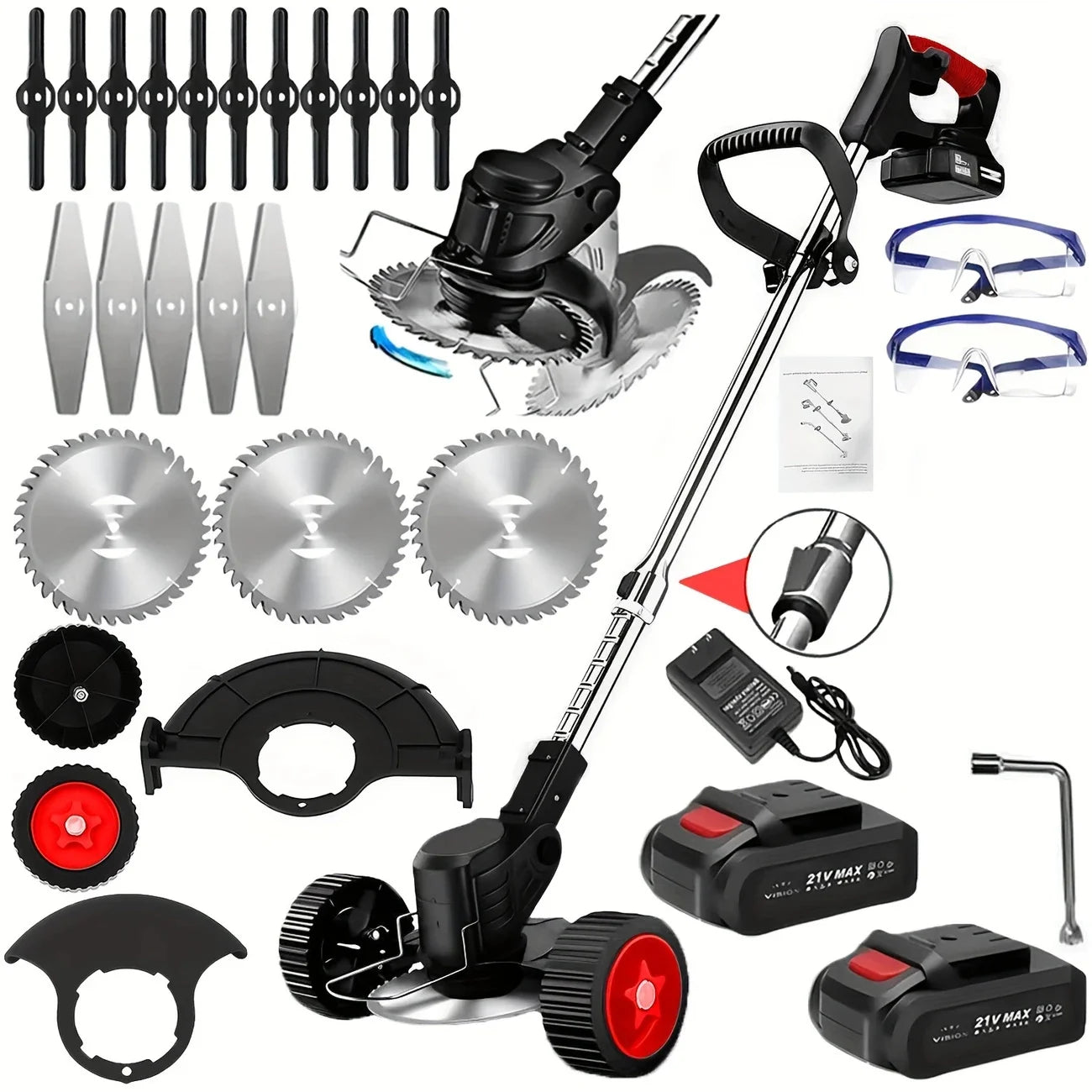 Cordless Lawn Trimmer Edger Brush Cutter For Garden