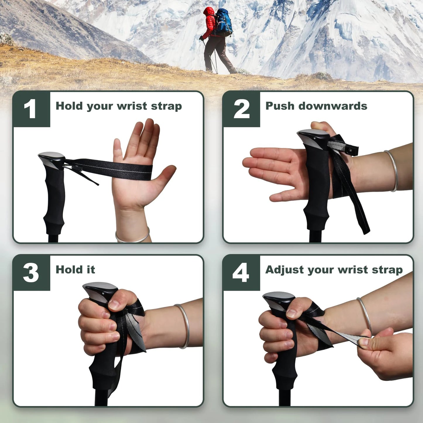 Ultralight Five-Section Aluminum Trekking Pole for Hiking Mountaineering