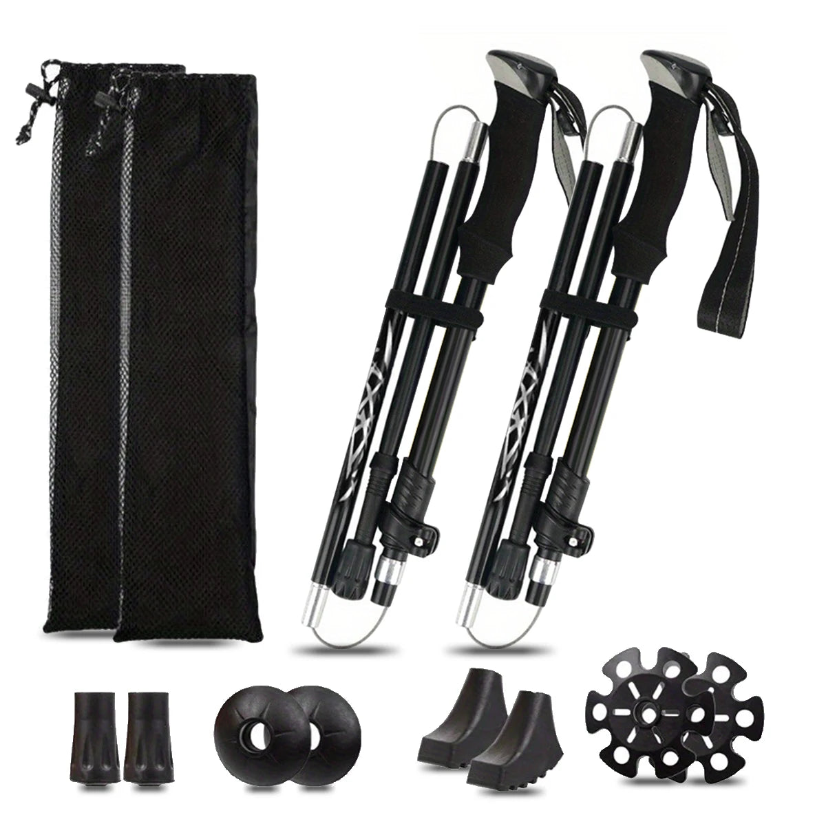 Ultralight Five-Section Aluminum Trekking Pole for Hiking Mountaineering