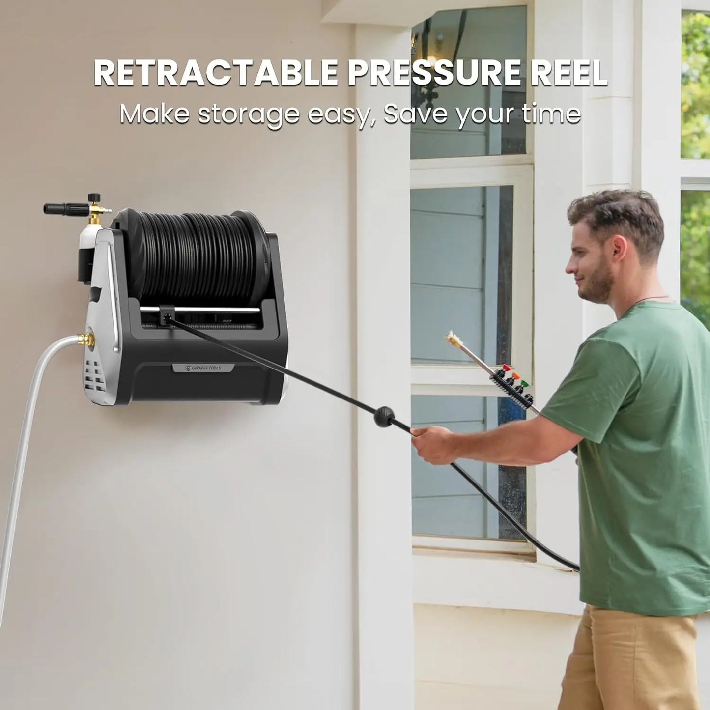 Giraffe Tools Grandfalls 2400 PSI Electric Wall Mounted Pressure Washer 2.0 GPM