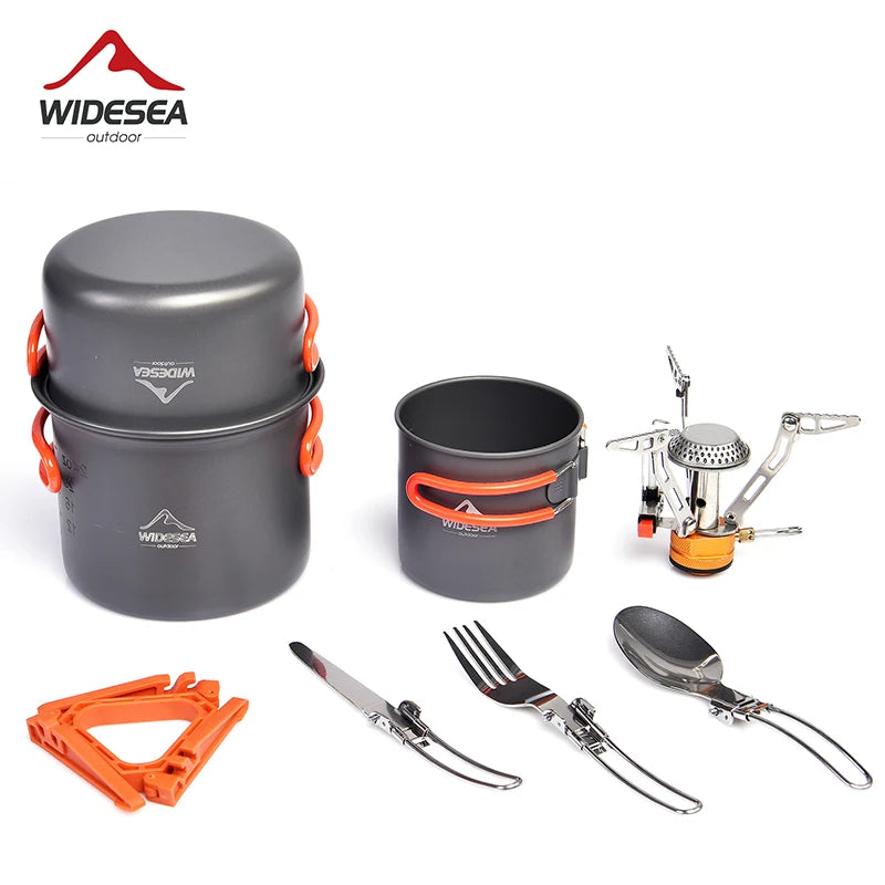 Widesea Camping Cookware Set 3 Person Portable Pot Cup