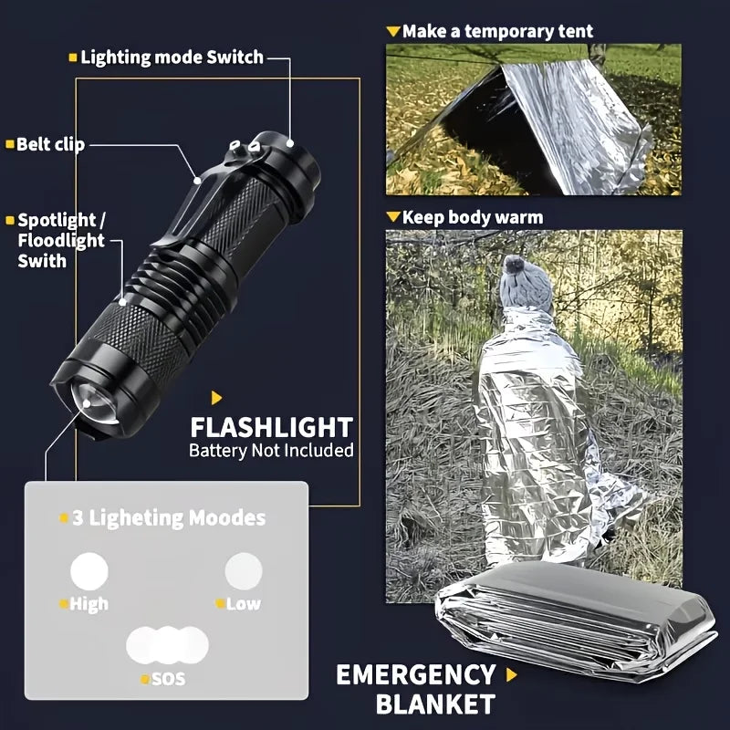 242 Survival Kit Outdoor Adventure Emergency First Aid Gear