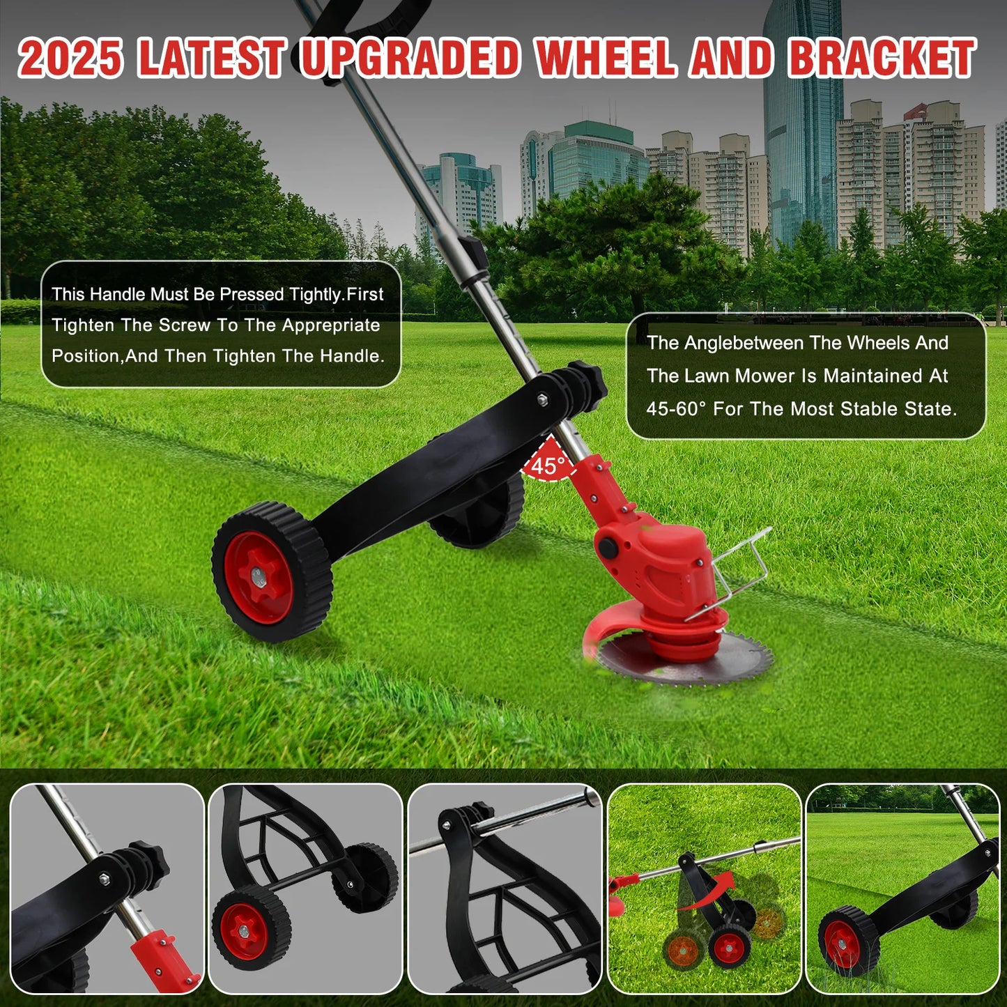 Cordless 21V Weed Wacker Grass Trimmer 3 In 1 Edger Mower