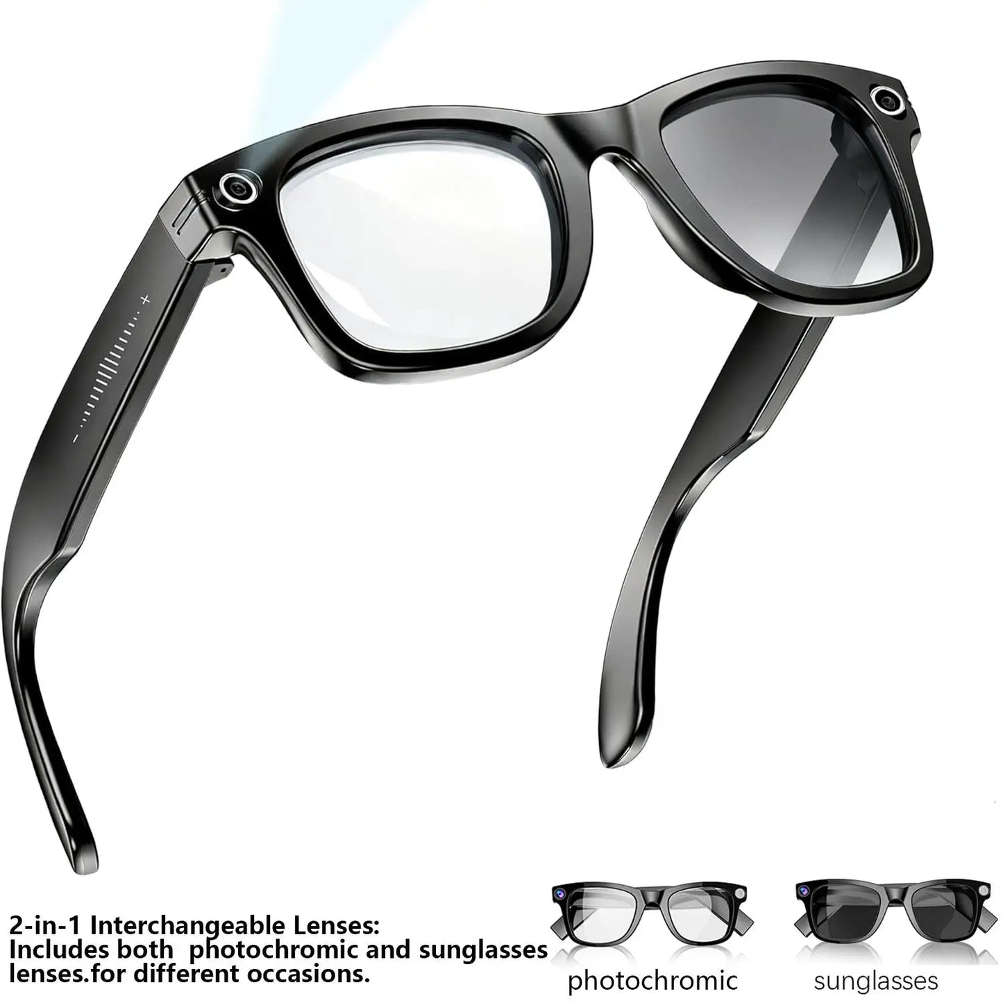Smart AI Camera Glasses Real Time Translation 1080P Video Bluetooth
