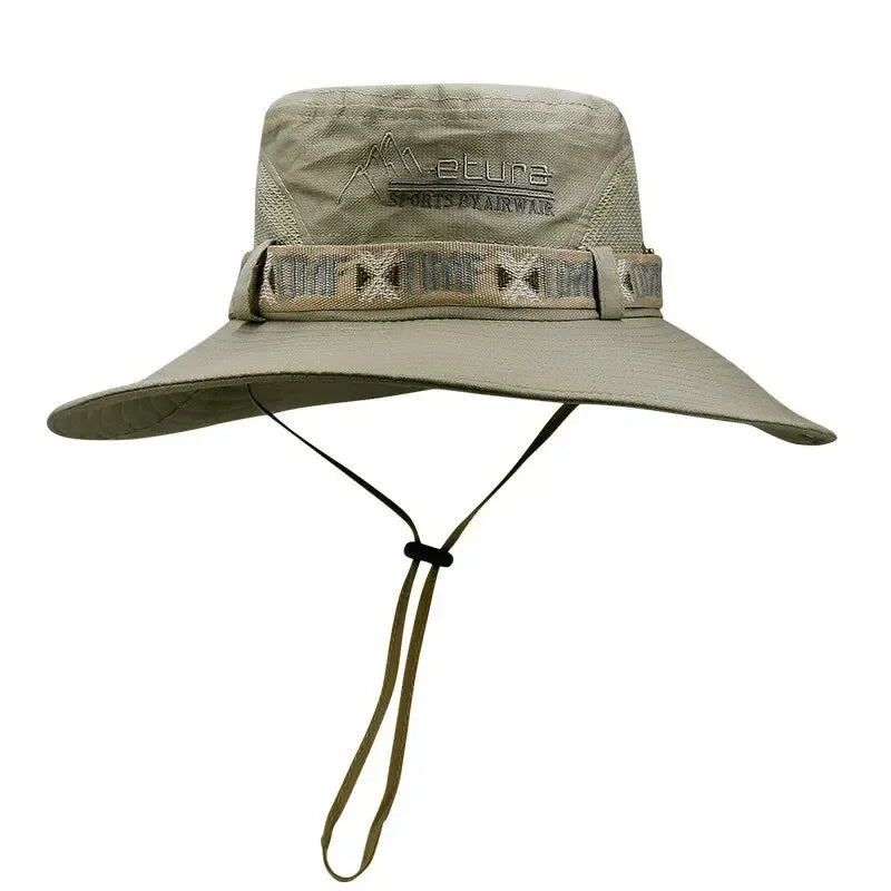 Men UV Protection Nylon Bucket Hat For Hiking And Beach