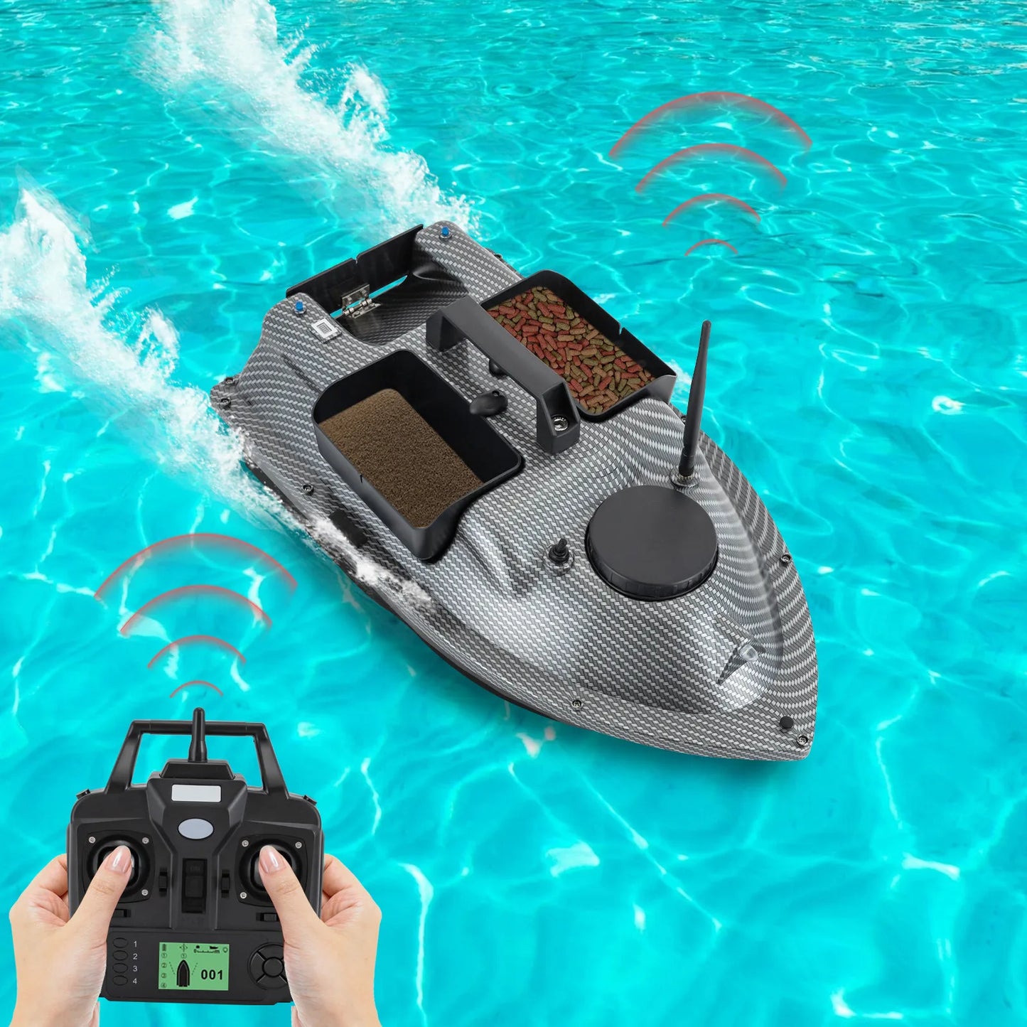 Rechargeable GPS Fishing Bait Boat With 2 Batteries