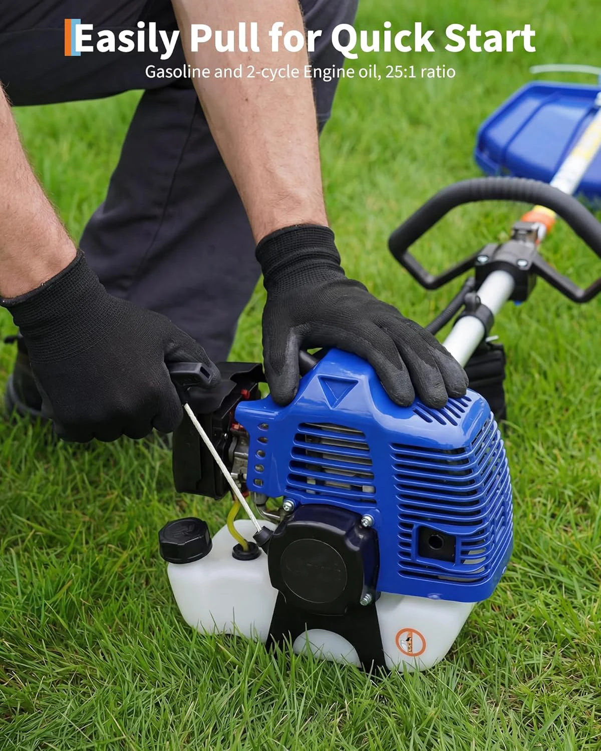 HiMISS Gas Powered 43cc 3 In 1 Weed Wacker Trimmer Edger