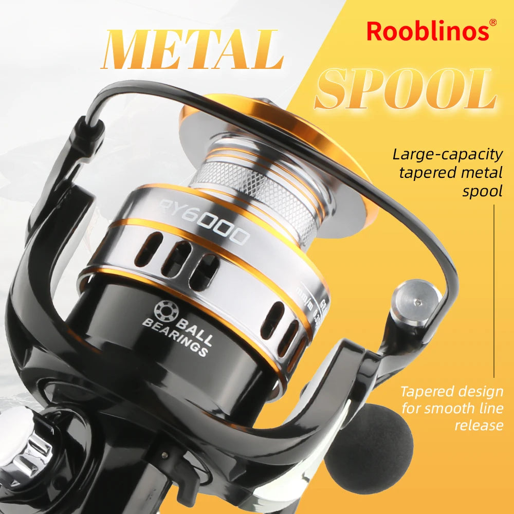 ROOBLINOS RY Lure Fishing Reel Spinning Reel 5.2:1 Smooth EVA Knob