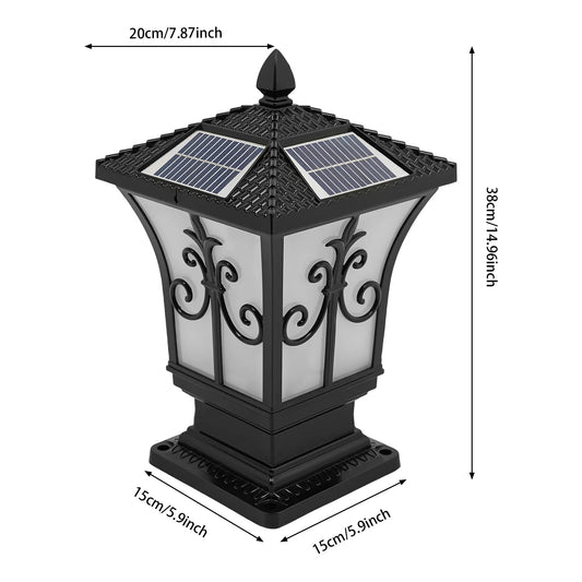 Outdoor Solar Post Light With Remote Control IP44 Water Resistant