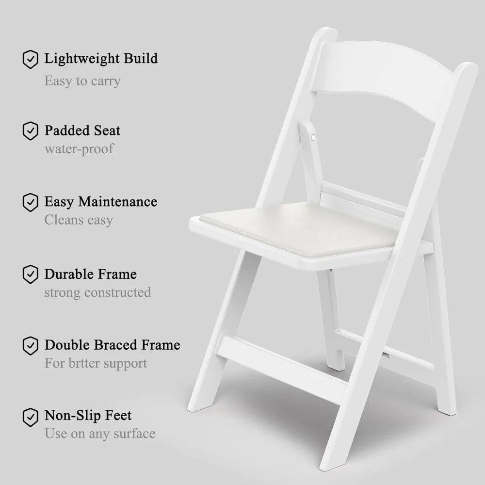 4 Pieces Lightweight Water-Proof Padded Seat Folding Chairs For Garden & Patio & Events & Wedding, Custom