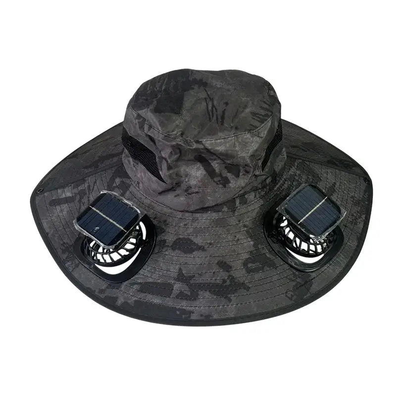 Solar Powered Fan Quick Dry Bucket Hat USB Charging For Men Outdoor