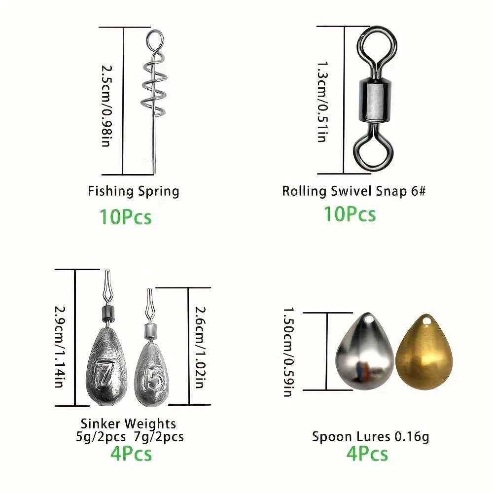 187 Piece Ultimate Fishing Kit With Premium Hooks And Accessories