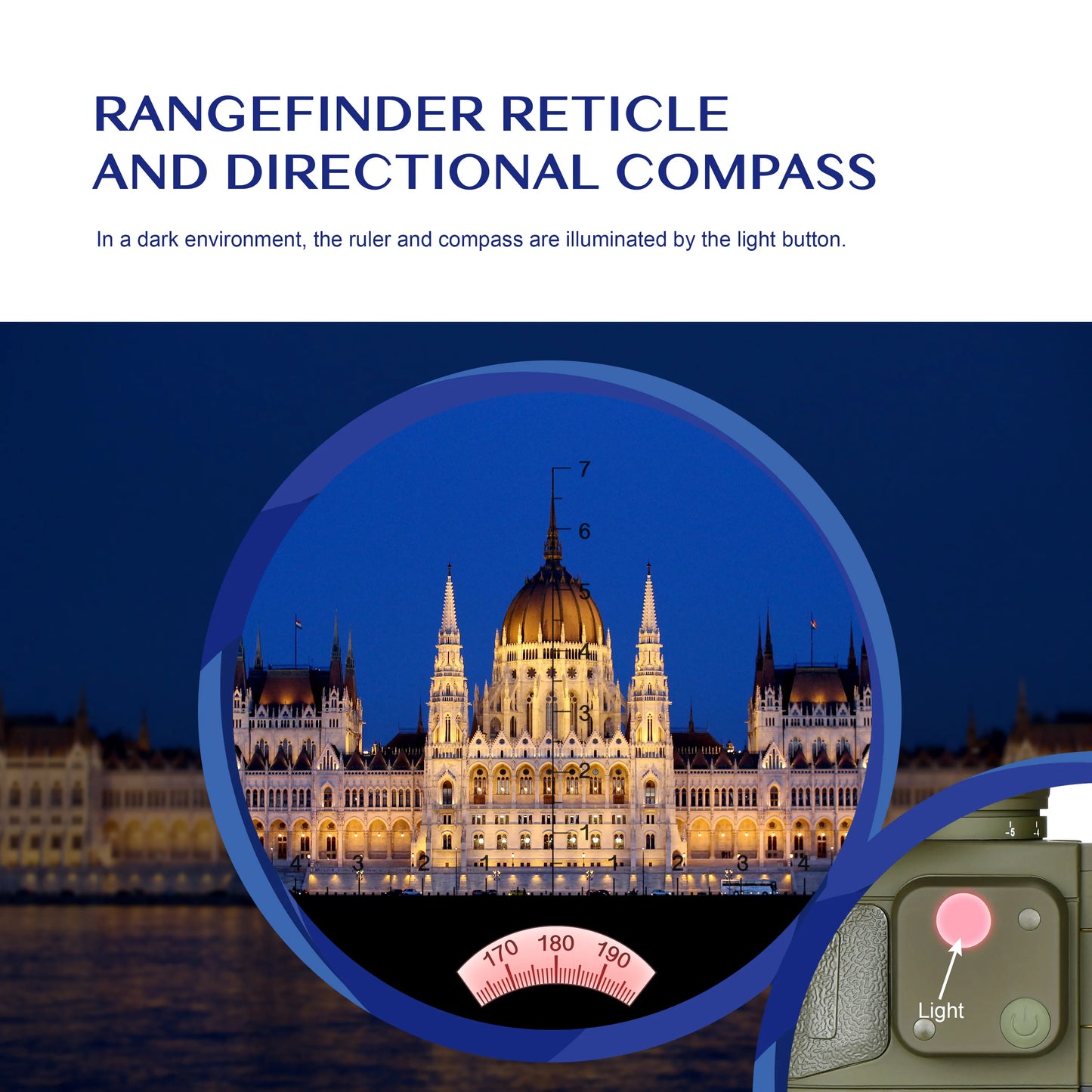 HD Marine Binoculars With Rangefinder Compass BAK4 FMC Lens