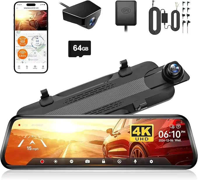 WolfBox G930 WiFi Dash CameraSystem 4K Car DVR 140 FOV