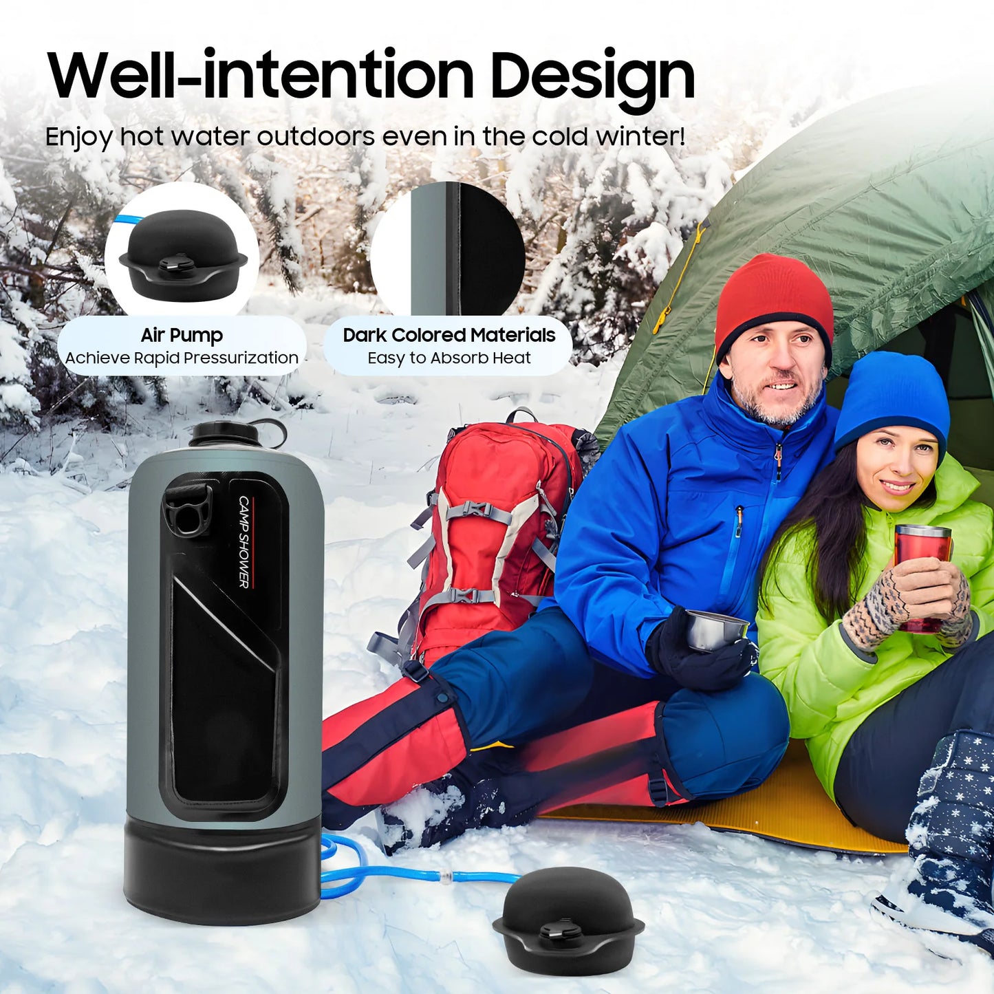 Bymaocar Portable Camping Shower Bag for Outdoor Hiking and Travel