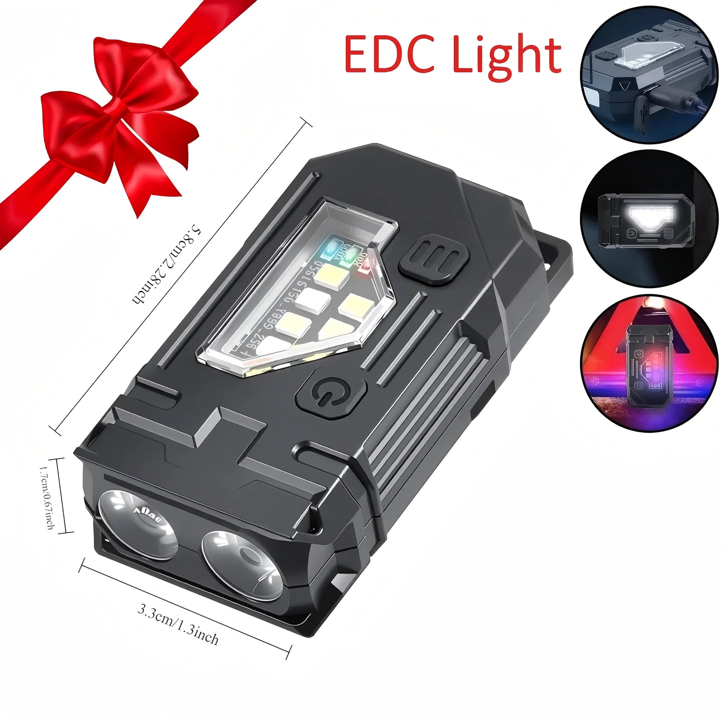 EDC LED Flashlight Rechargeable Magnetic ClipOn Handheld for Hiking