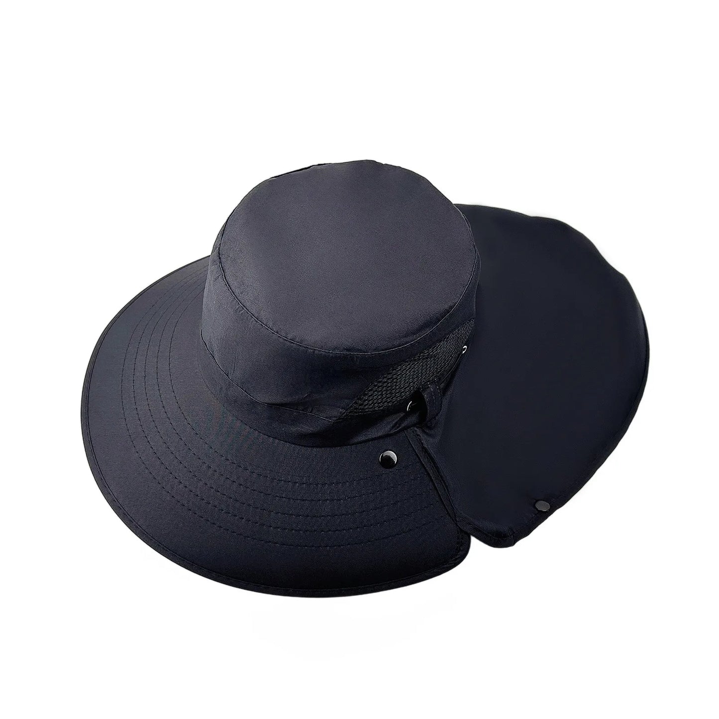 Unisex Quick Dry Mesh Safari Sun Hat With Neck Flap