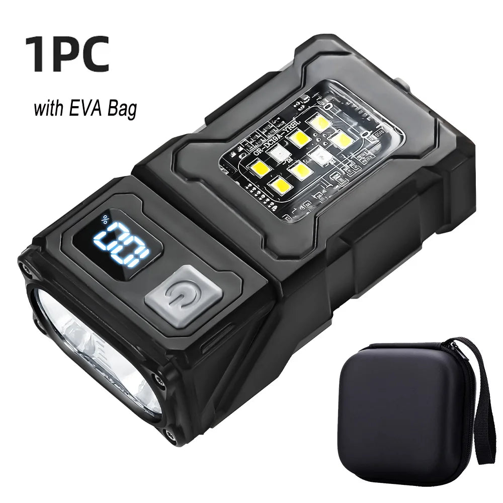EDC LED Flashlight Rechargeable Magnetic ClipOn Handheld for Hiking