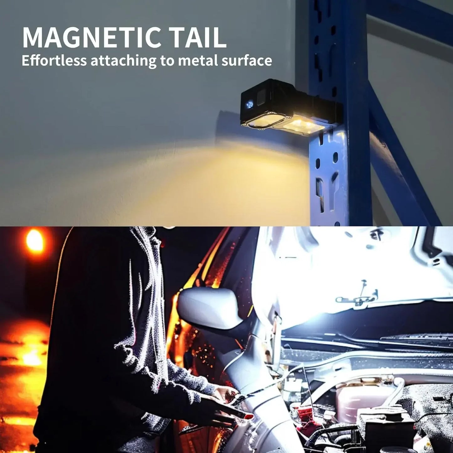 EDC LED Flashlight Rechargeable Magnetic ClipOn Handheld for Hiking