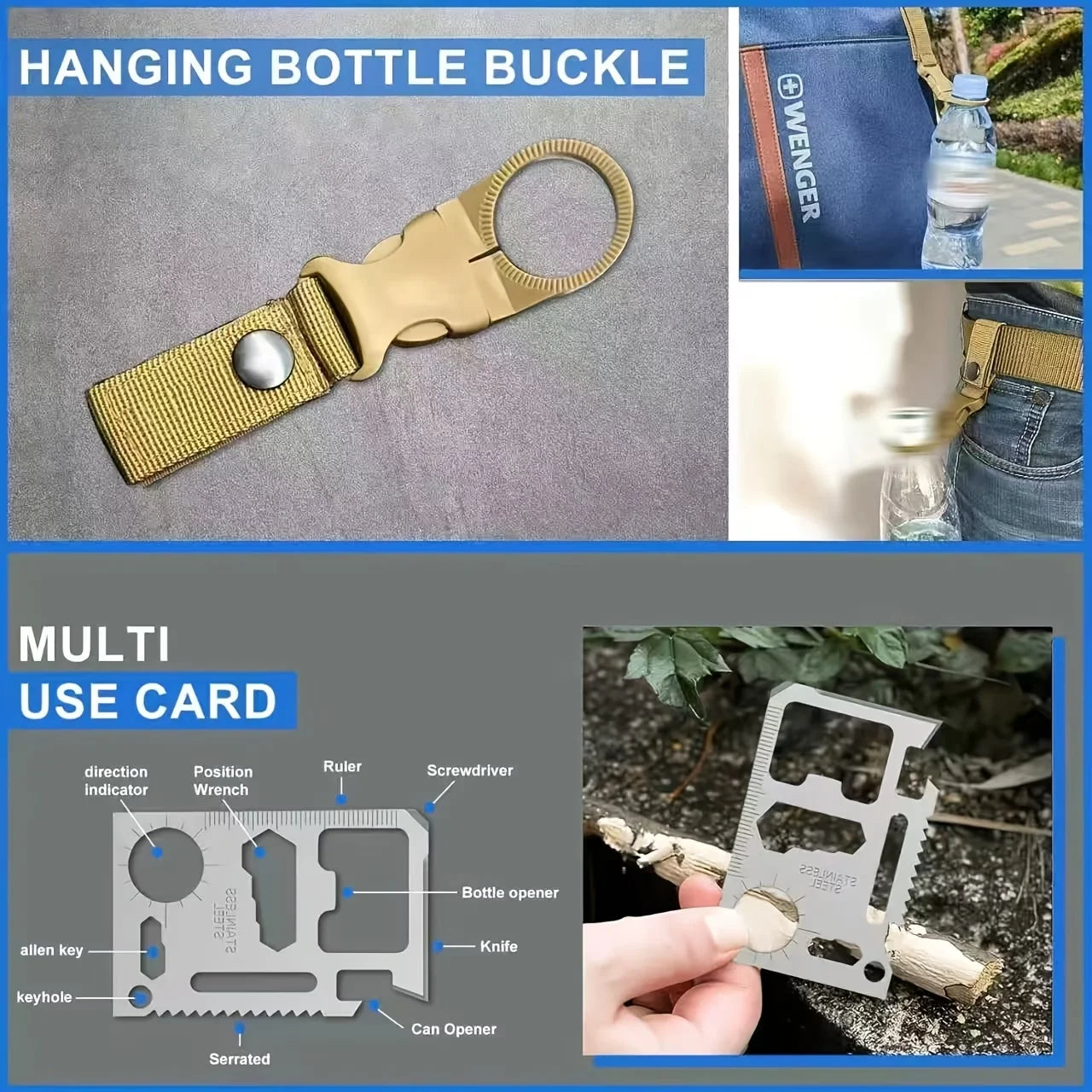 Survival Gear Set With Tactical Tools For Outdoor Camping And Hiking