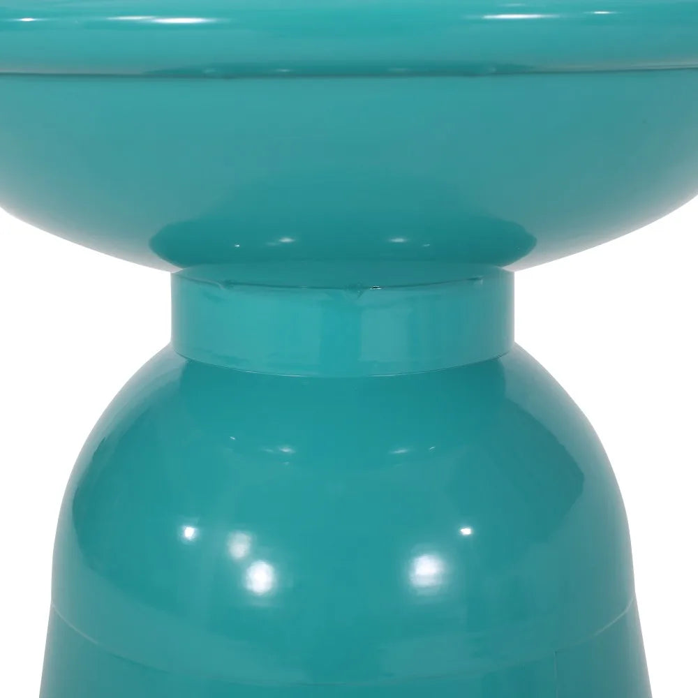 Metal End Tables Set of Two Outdoor Modern Pedestal Design