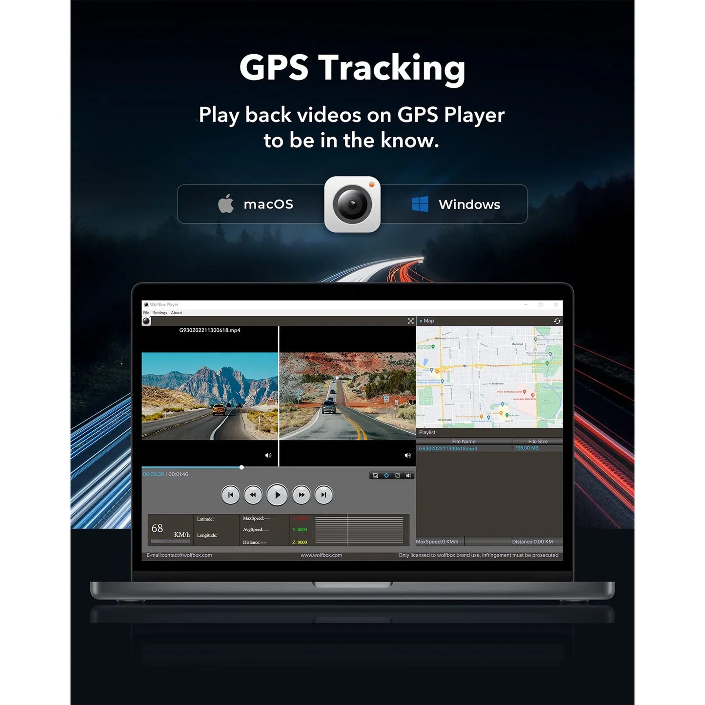 WolfBox G930 WiFi Dash CameraSystem 4K Car DVR 140 FOV