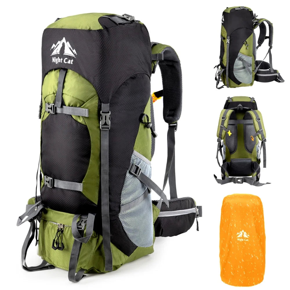 Night Cat Unisex Hiking Backpack Waterproof All Seasons Outdoor Daypack