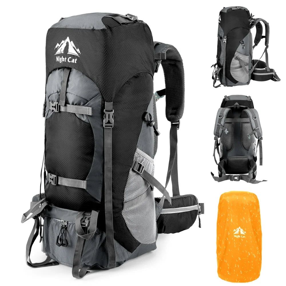 Night Cat Unisex Hiking Backpack Waterproof All Seasons Outdoor Daypack