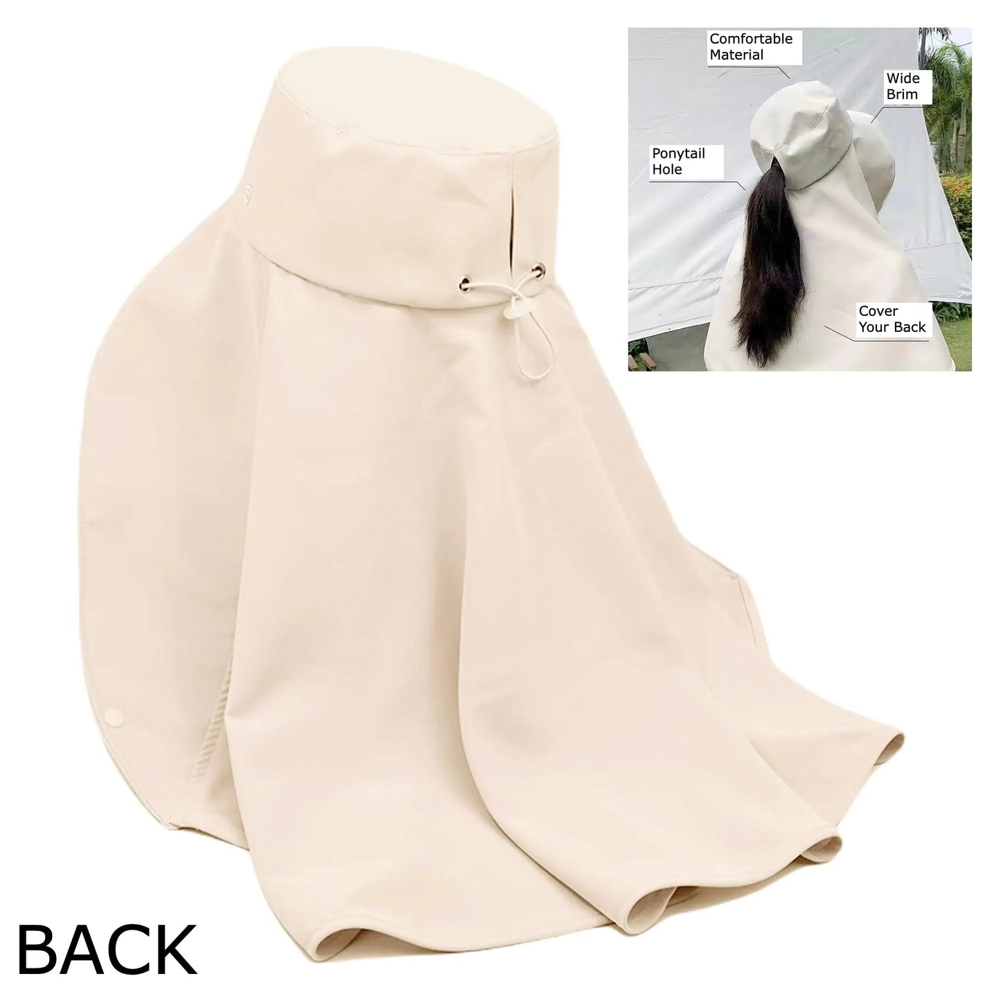Breathable Foldable Sun Hat Unisex Neck Flap UPF50 UV Protection