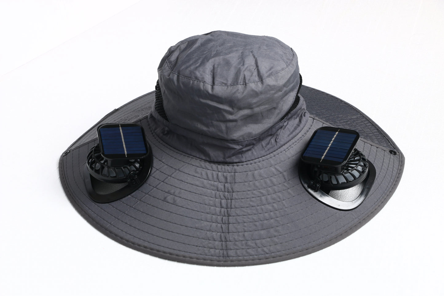 Unisex Outdoor Wide Brim Double Fan Hat With Solar USB