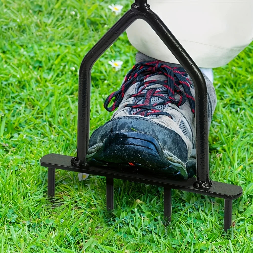 Manual Heavy Duty Lawn Aerator Tool With Twist Tiller