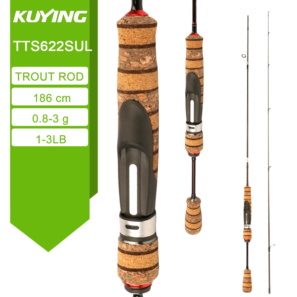 Kuying Teton Spinning Casting Rod BFS Pole Carbon 0.8-8g 1-8lb Fuji Parts
