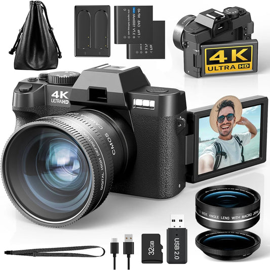 NBD Macro 4K Digital Camera With Flip Screen And 16X Zoom