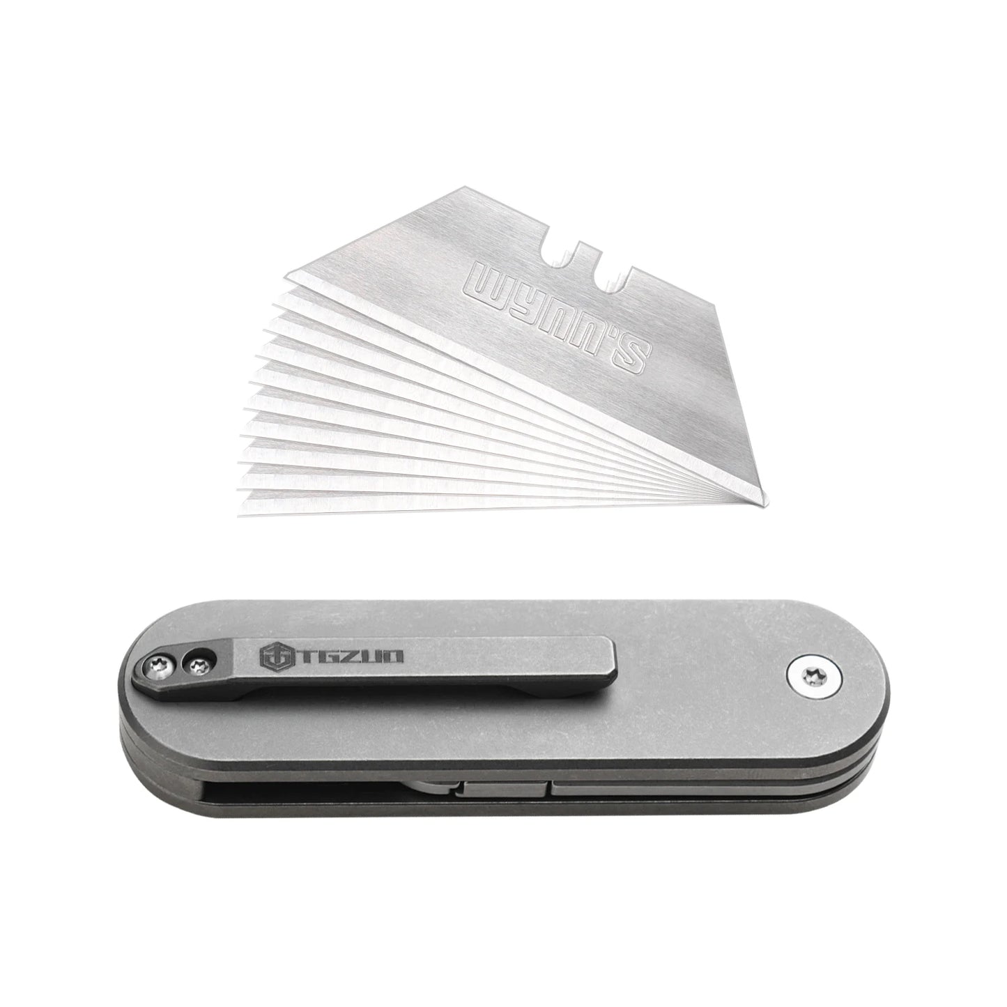 TGZUO Titanium Alloy Folding Knife Outdoor Utility Box Cutter SK5 Blades