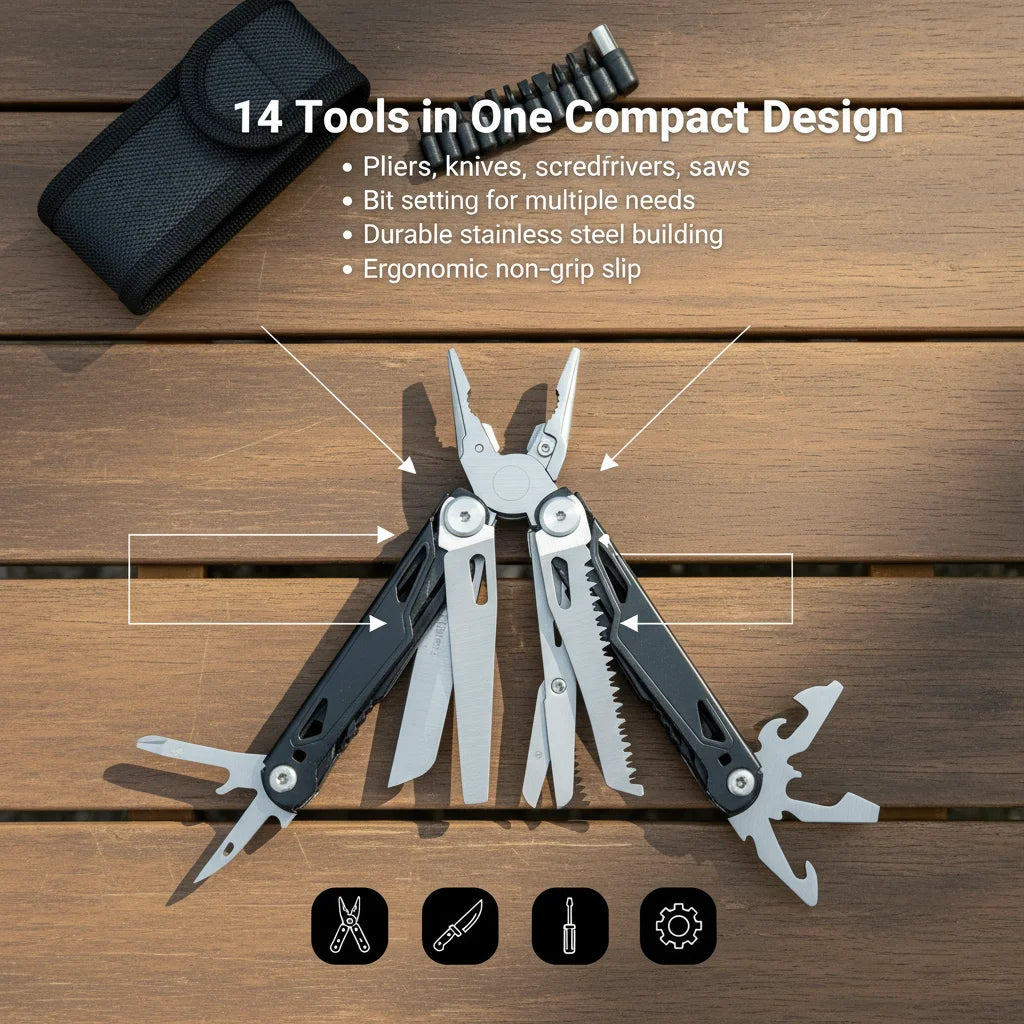 27 In 1 Multitool Pliers Stainless Steel Survival Tool Camping
