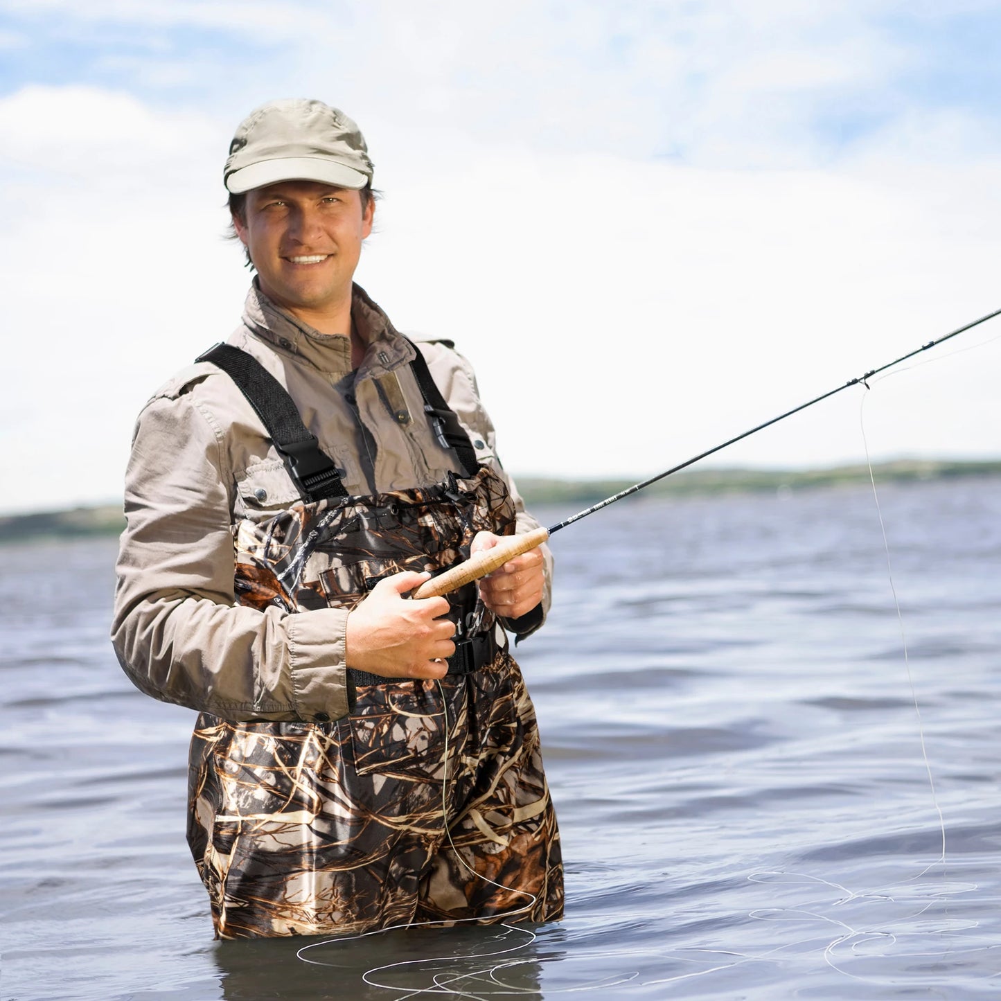 Nylon PVC Chest Waders for Men Waterproof Fishing Gear